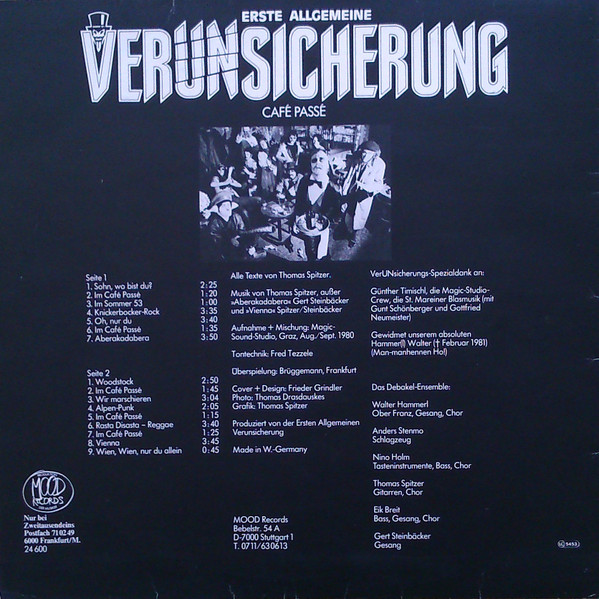 EAV (Erste Allgemeine Verunsicherung) - Café Passé | Mood Records (24 600) - 2 EAV (Erste Allgemeine Verunsicherung) - Café Passé | Mood Records (24 600) - 2