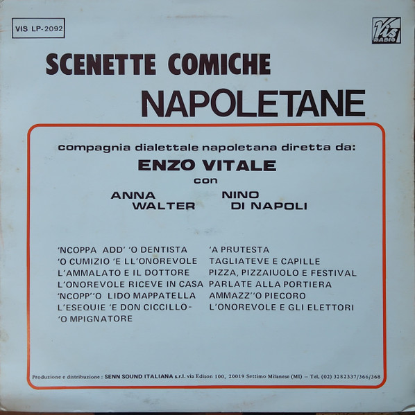 Compagnia Dialettale Napoletana Diretta Da Enzo Vitale Con Anna Walter - Nino Di Napoli - Scenette Comiche Napoletane Raccolta 1 | Vis Radio (VIS LP-2092) - 2 Compagnia Dialettale Napoletana Diretta Da Enzo Vitale Con Anna Walter - Nino Di Napoli - Scenette Comiche Napoletane Raccolta 1 | Vis Radio (VIS LP-2092) - 2
