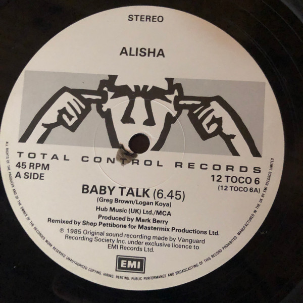 Alisha - Baby Talk | Total Control Records (12 TOCO 6) - 3