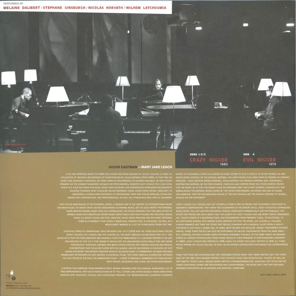 Julius Eastman - Two Extended Pieces For Four Pianos | Sub Rosa (SR503LP) - 3 Julius Eastman - Two Extended Pieces For Four Pianos | Sub Rosa (SR503LP) - 3