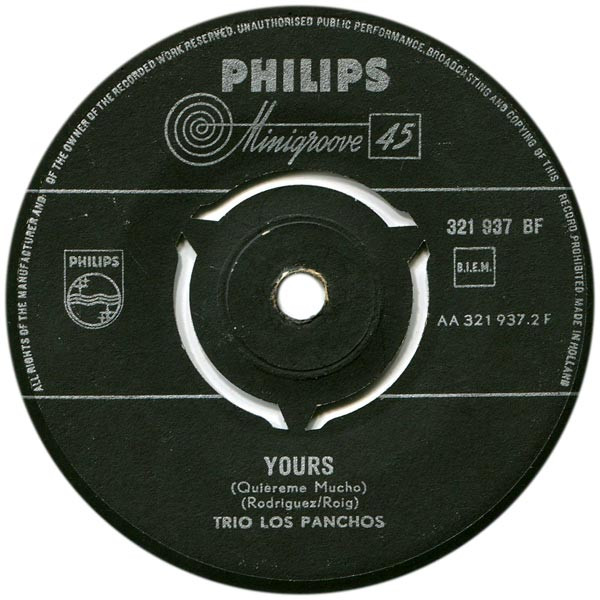 Trio Los Panchos - Bésame Mucho / Quiéreme Mucho = Yours | Philips (321 937 BF) - 4