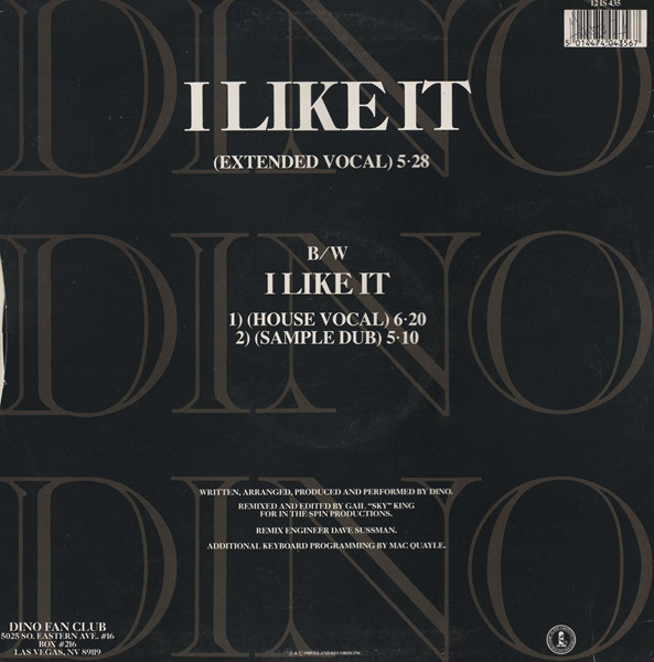 Dino - I Like It | Island Records (12 IS 435) - 2 Dino - I Like It | Island Records (12 IS 435) - 2