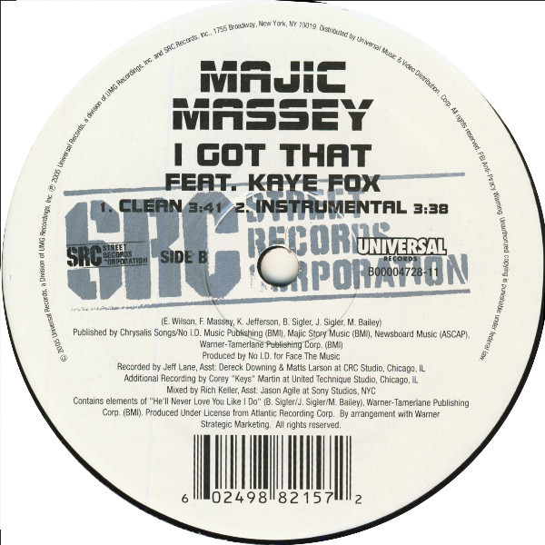 Majic Massey - Ooh Wee / I Got That | Street Records Corporation (B00004728-11) - 4 Majic Massey - Ooh Wee / I Got That | Street Records Corporation (B00004728-11) - 4