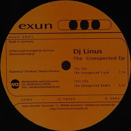 DJ Linus - The Unexpected EP | Exun (EXUN 2021) - 2