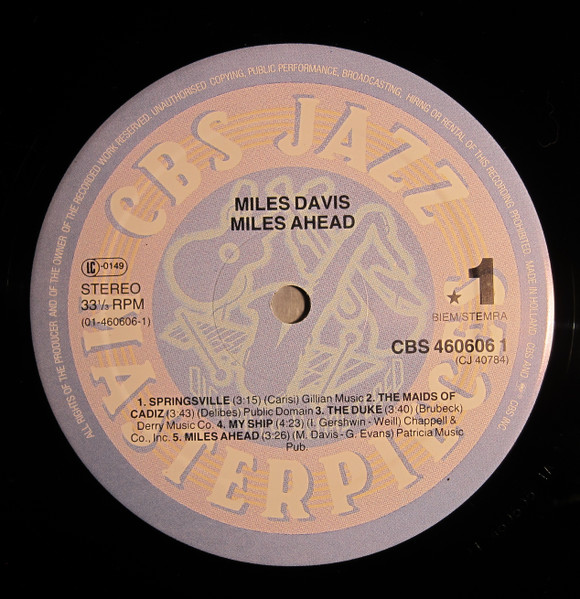 Miles Davis + 19 , Gil Evans - Miles Ahead | CBS (CBS 460606 1) - 3 Miles Davis + 19 , Gil Evans - Miles Ahead | CBS (CBS 460606 1) - 3