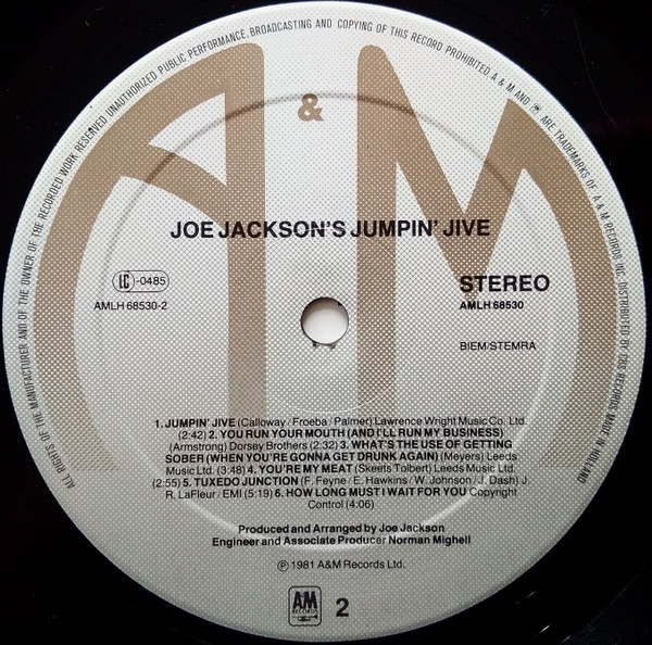Joe Jackson - Jumpin' Jive | A&M Records (AMLH 68530) - 4 Joe Jackson - Jumpin' Jive | A&M Records (AMLH 68530) - 4