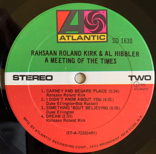 Roland Kirk & Al Hibbler - A Meeting Of The Times | Atlantic (SD 1630) - 4