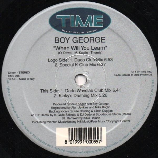 Boy George - When Will You Learn | TIME (TIME 096) - 3 Boy George - When Will You Learn | TIME (TIME 096) - 3