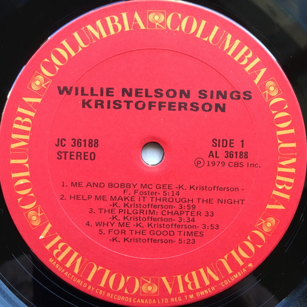 Willie Nelson - Willie Nelson Sings Kristofferson | Columbia (JC 36188) - 3 Willie Nelson - Willie Nelson Sings Kristofferson | Columbia (JC 36188) - 3