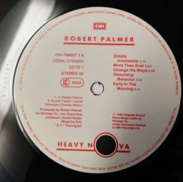 Robert Palmer - Heavy Nova | EMI (7 48057 1) - 2 Robert Palmer - Heavy Nova | EMI (7 48057 1) - 2