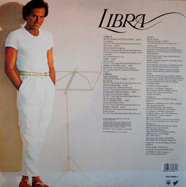 Julio Iglesias - Libra | CBS/Sony (CBS 463081 1) - 2