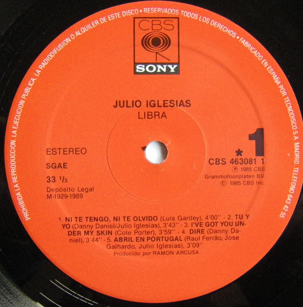 Julio Iglesias - Libra | CBS/Sony (CBS 463081 1) - 3