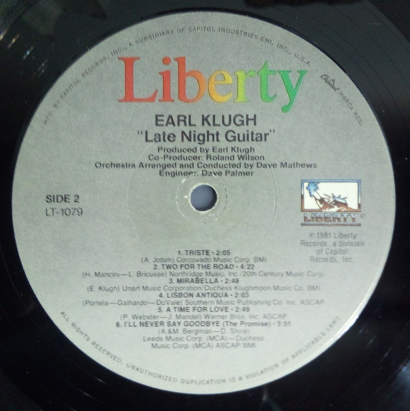 Earl Klugh - Late Night Guitar | Liberty (LT-1079) - 4 Earl Klugh - Late Night Guitar | Liberty (LT-1079) - 4