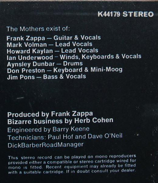 The Mothers - Just Another Band From L.A. | Reprise Records (K 44179) - 3