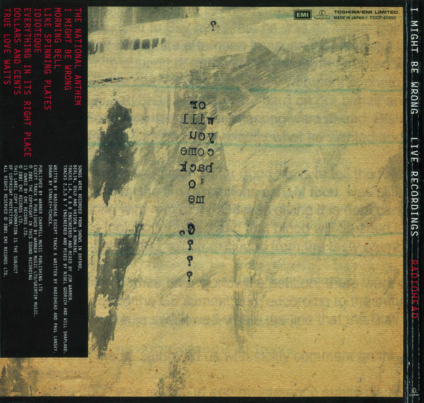 Radiohead - I Might Be Wrong - Live Recordings | EMI (TOCP-65950) - 3
