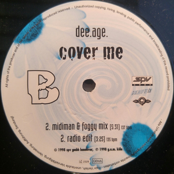 Dee Age - Cover Me | Heaven (SPV 050-16325) - 2