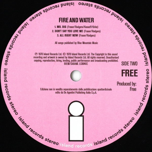 Free - Fire And Water | Island Records (none) - 4 Free - Fire And Water | Island Records (none) - 4