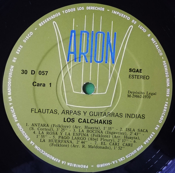 Los Calchakis - Flautas, Harpas Y Guitarras Indias | Arion (30 D 057) - 3