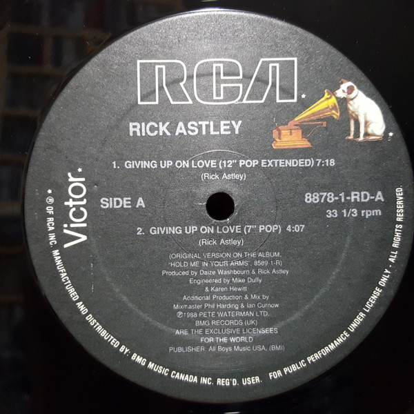 Rick Astley - Giving Up On Love (12") [Vinyl] | RCA Victor (8878-1-RD) - 3