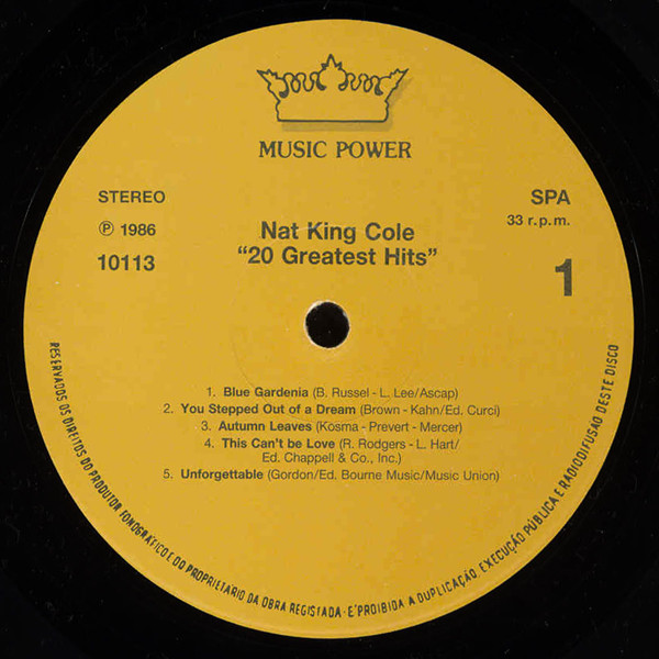 Nat King Cole - 20 Greatest Hits | Music Power (10113) - 3