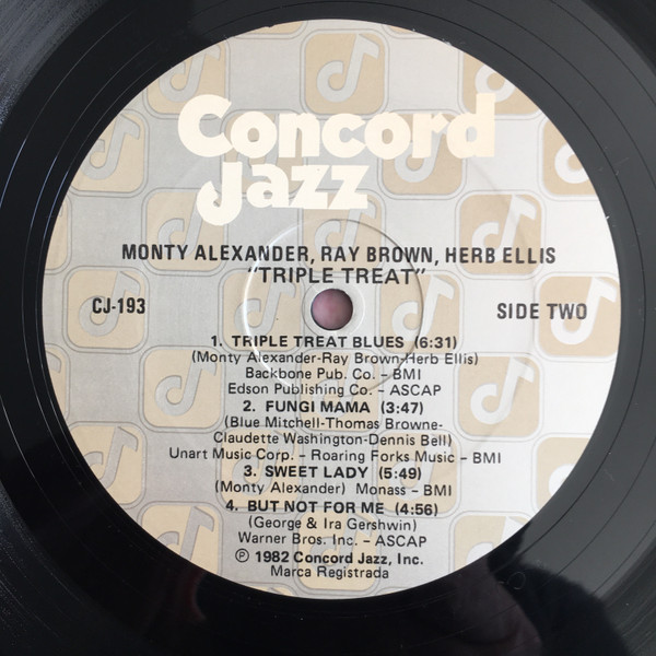 Monty Alexander ▪ Ray Brown ▪ Herb Ellis - Triple Treat | Concord Records (CJ-193)