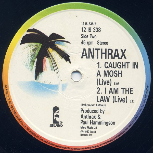 Anthrax - I'm The Man | Island Records (12 IS 338) - 4