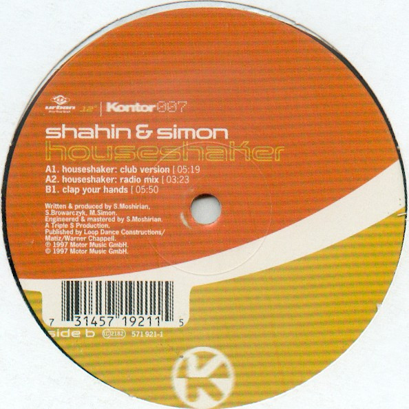 Shahin & Simon - Houseshaker | Kontor Records (Kontor007) - main