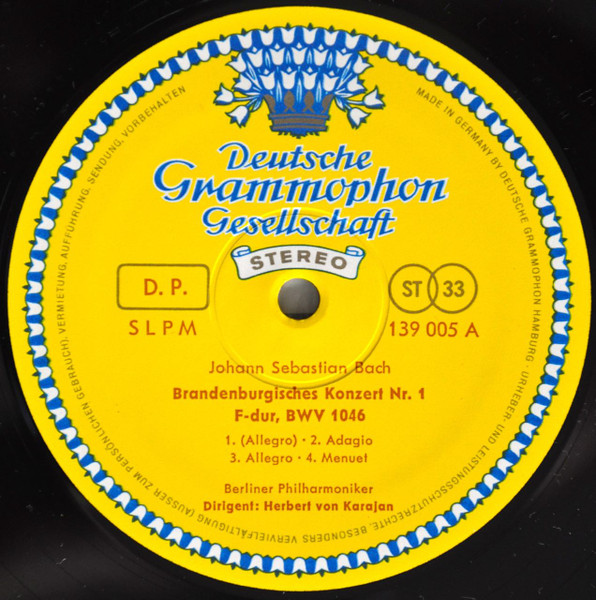 Herbert von Karajan - Johann Sebastian Bach - Berliner Philharmoniker - Brandenburgische Konzerte Nr. 1, 2 & 3 | Deutsche Grammophon (139 005 SLPM) - 3