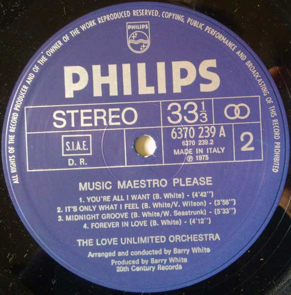 Love Unlimited Orchestra - Music Maestro Please | Philips (6370 239 A) - 4