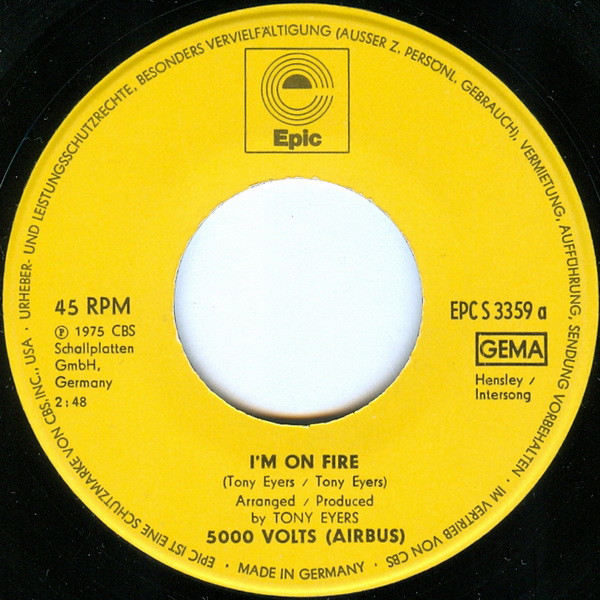 5000 Volts - I'm On Fire | Epic (EPC S 3359) - 3