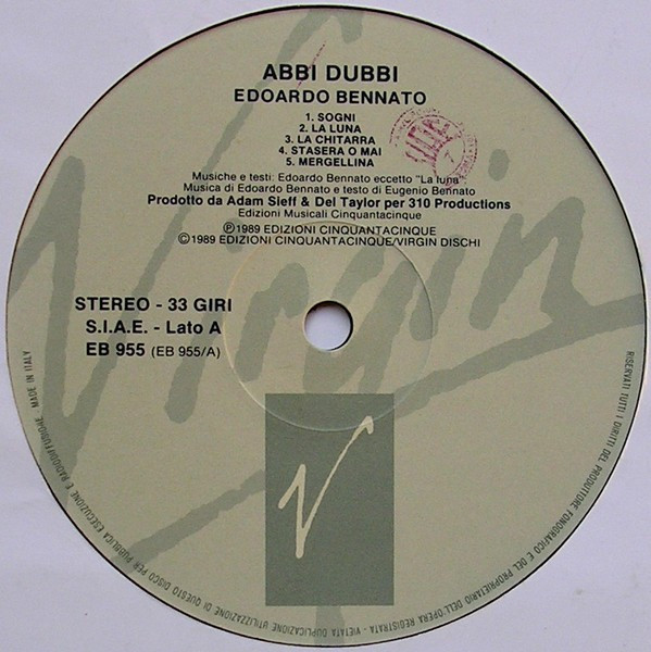 Edoardo Bennato - Abbi Dubbi | Virgin (EB 955) - 2 Edoardo Bennato - Abbi Dubbi | Virgin (EB 955) - 2