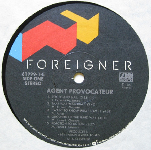 Foreigner - Agent Provocateur | Atlantic (81999-1-E) - 4 Foreigner - Agent Provocateur | Atlantic (81999-1-E) - 4