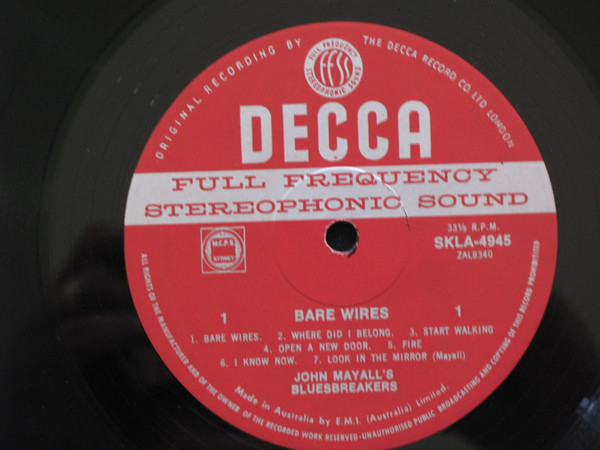 John Mayall & The Bluesbreakers - Bare Wires | Decca (SKLA-4945) - 4 John Mayall & The Bluesbreakers - Bare Wires | Decca (SKLA-4945) - 4
