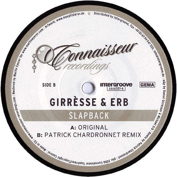 Girrèsse & Michael Erb - Slapback | Connaisseur Supérieur (cnss001-6)