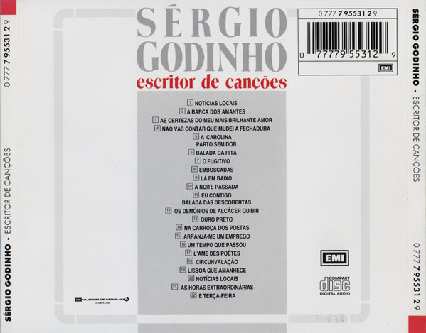 Sérgio Godinho - Escritor De Canções | EMI (0 777 7 95531 2 9) - 2