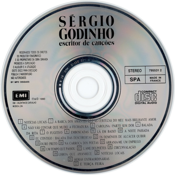 Sérgio Godinho - Escritor De Canções | EMI (0 777 7 95531 2 9) - 3