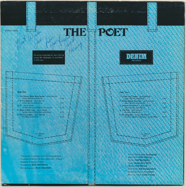 Jack Hennig - The Poet | Denim Records (78001) - 2 Jack Hennig - The Poet | Denim Records (78001) - 2