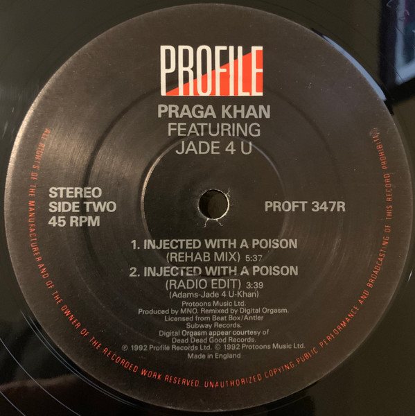 Praga Khan Feat. Jade 4U - Injected With A Poison (Digital Orgasm Remixes) | Profile Records (PROFT 347R) - 4