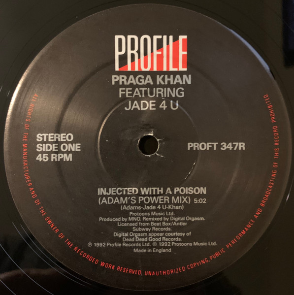Praga Khan Feat. Jade 4U - Injected With A Poison (Digital Orgasm Remixes) | Profile Records (PROFT 347R) - 3