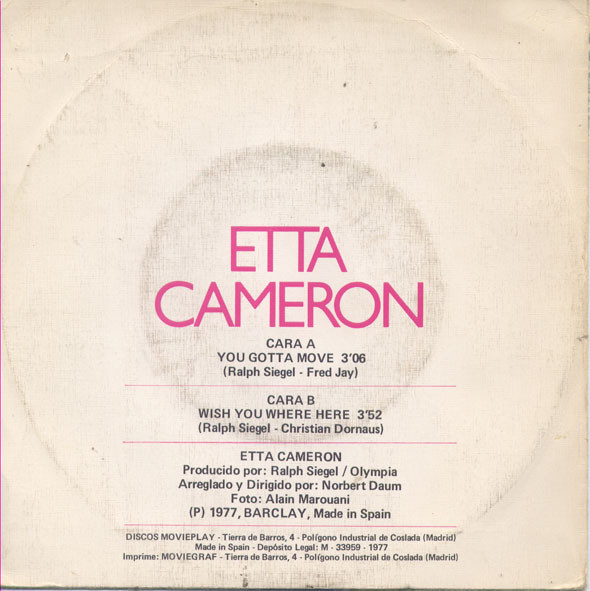 Etta Cameron - You Gotta Move = "Tienes Que Moverte" | Barclay (02.1279/8) - 2