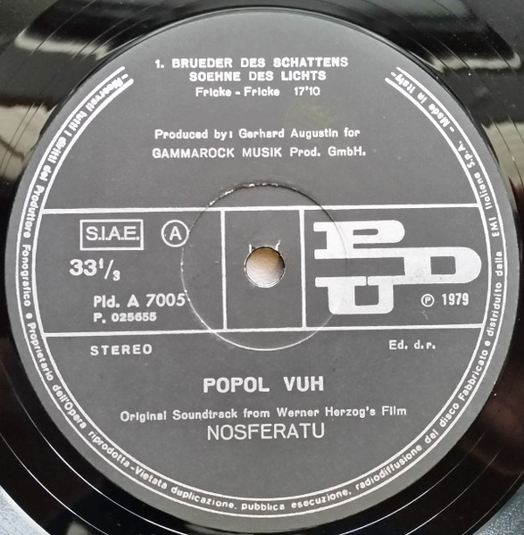 Popol Vuh - Nosferatu The Vampyre (Original Sound Track) | PDU (Pld. A 7005) - 3