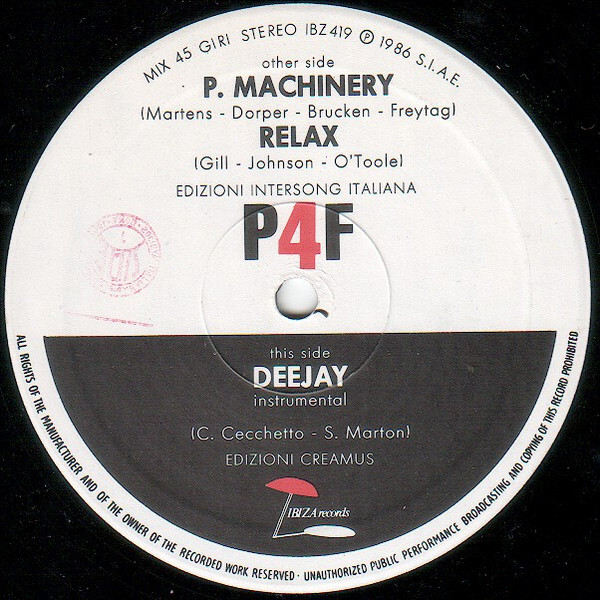 P4F - P. Machinery Medley With Relax | Ibiza Records (IBZ 419) - 4