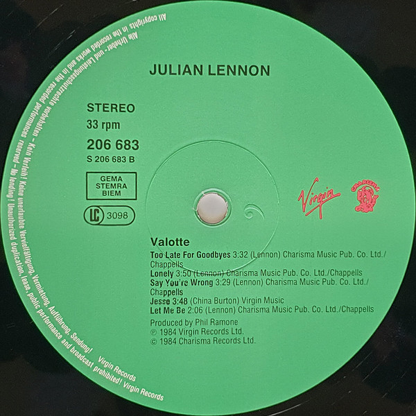 Julian Lennon - Valotte | Virgin (206 683) - 4