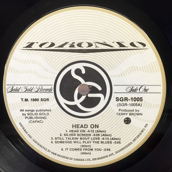 Toronto - Head On | Solid Gold Records (SGR-1005) - 3 Toronto - Head On | Solid Gold Records (SGR-1005) - 3