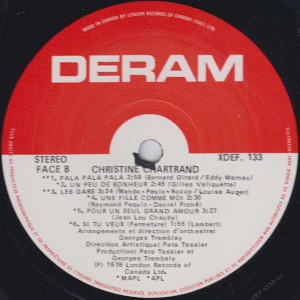 Christine Chartrand - Christine Chartrand | Deram (XDEF-133) - 4