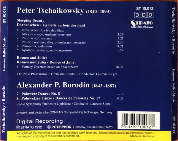 Pyotr Ilyich Tchaikovsky , Alexander Borodin , Laurence Siegel - Ballet Music | Strato Classics (ST 10.012) - 2