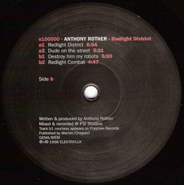 Anthony Rother - Redlight District | Elektrolux (e100000) - 4