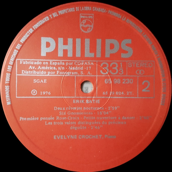 Erik Satie - Nuevas Piezas Frias | Philips (65 98 230) - 3