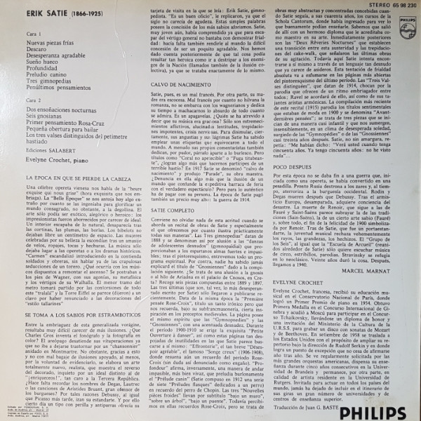 Erik Satie - Nuevas Piezas Frias | Philips (65 98 230) - main