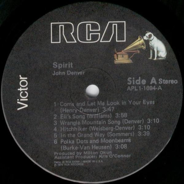 John Denver - Spirit | RCA Victor (APL1-1694) - 3